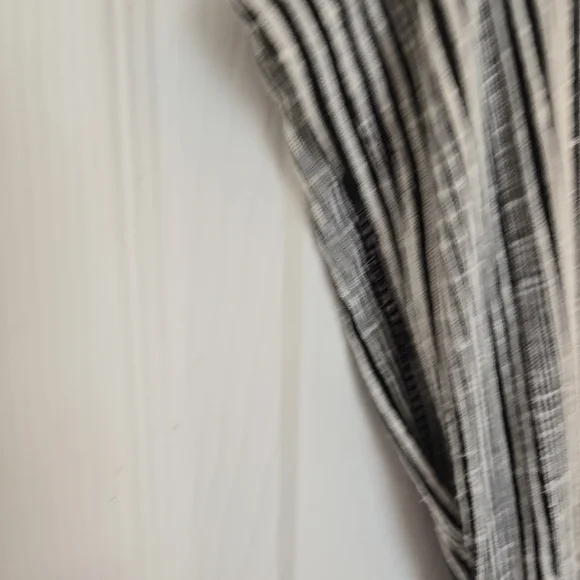 Caution To The Wind Striped Black and White Jumpsuit Medium Belted - Picture 6 of 11